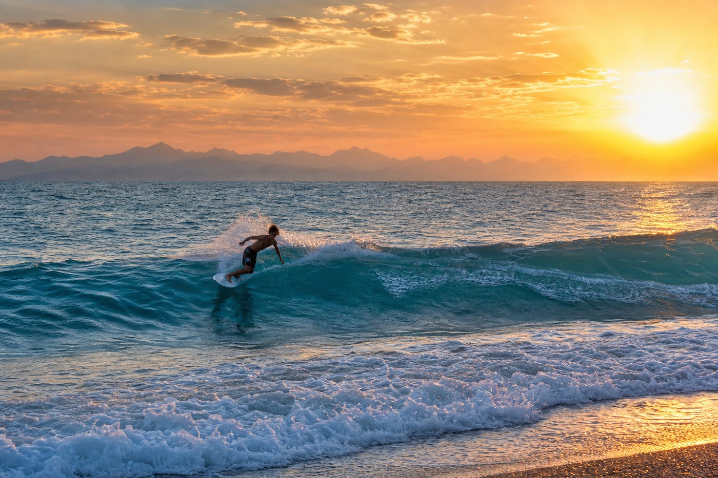 Antalya Konyaaltı plajında sörf
